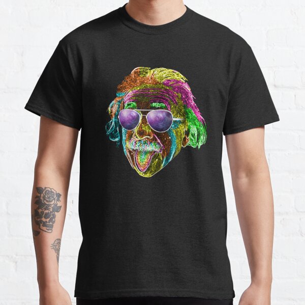 Albert Einstein Neon Rave Design Classic T-Shirt