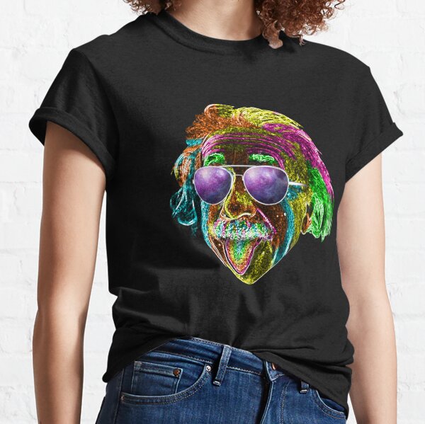 Albert Einstein Neon Rave Design Classic T-Shirt