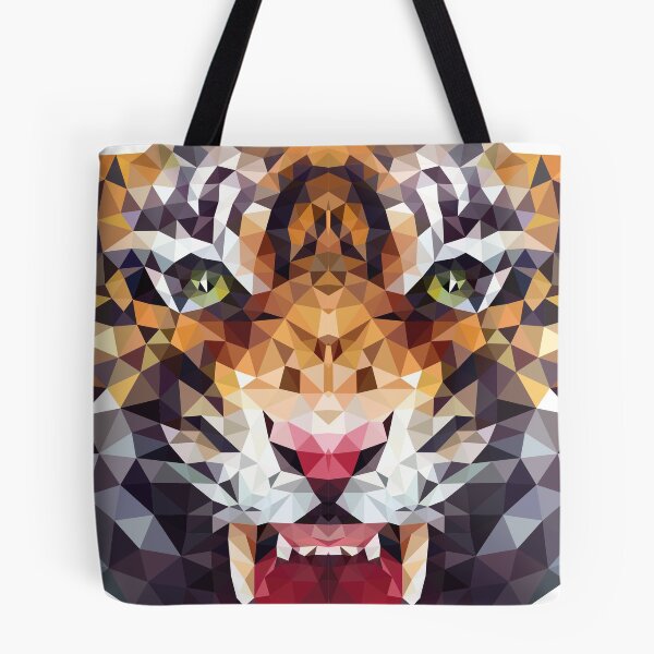 Item preview, polygonal tiger illustration designed and sold by zizimentos.