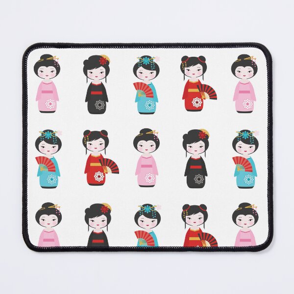 Item preview, Japanese Kokeshi Dolls Pattern designed and sold by StudioShine.