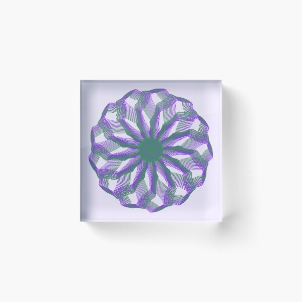 Spirograph with green and violet Acrylic Block