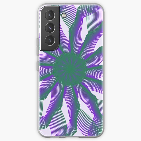 Spirograph with green and violet Samsung Galaxy Soft Case