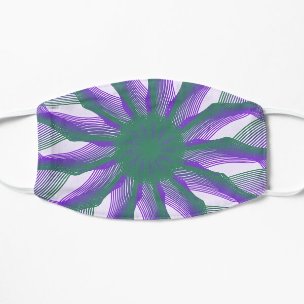 Spirograph with green and violet Flat Mask
