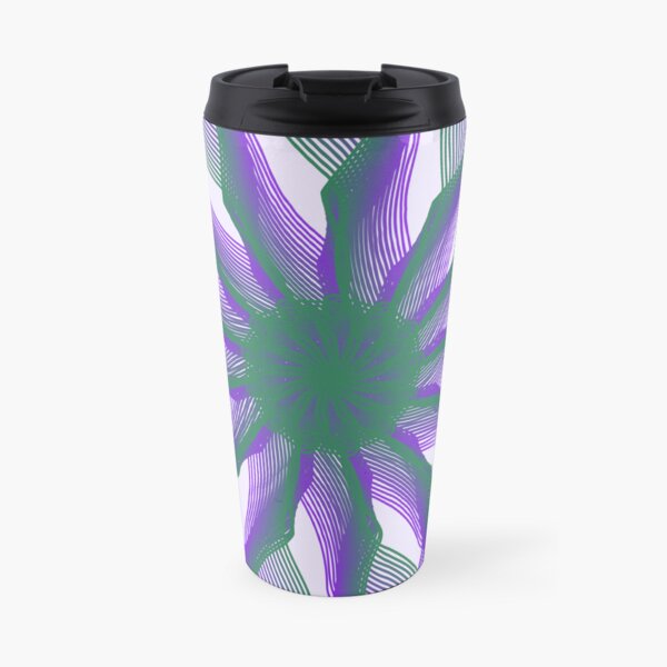 Spirograph with green and violet Travel Mug