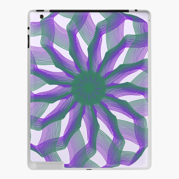 Spirograph with green and violet iPad Skin