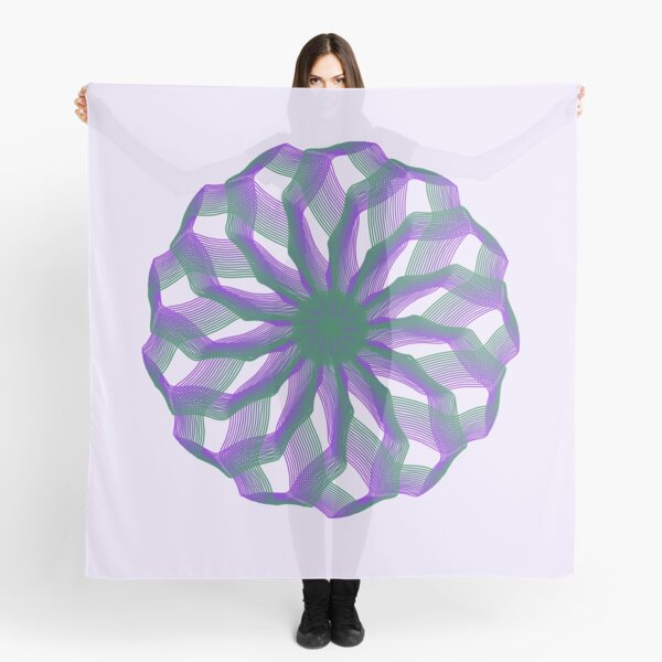 Spirograph with green and violet Scarf