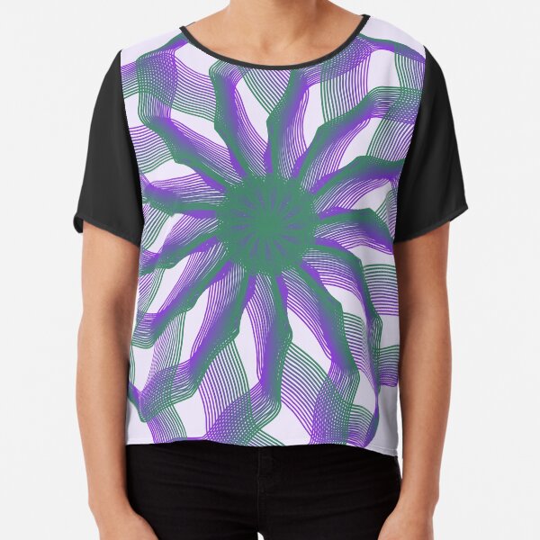 Spirograph with green and violet Chiffon Top