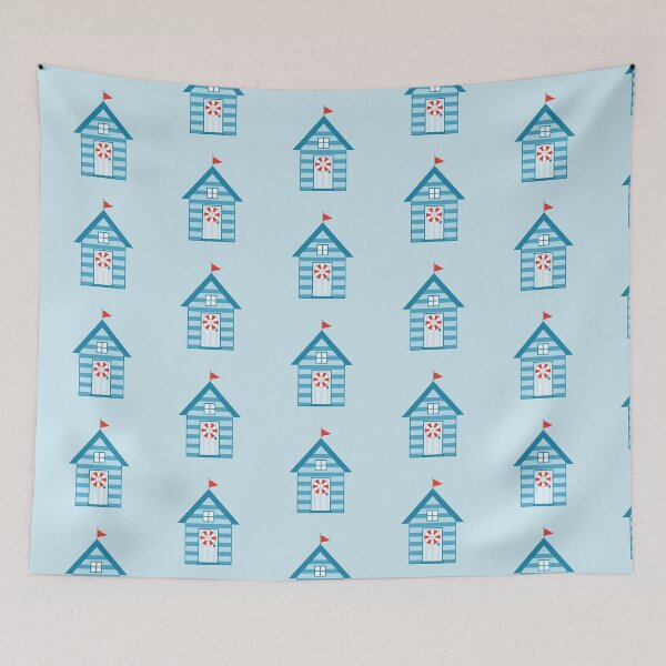 Item preview, Blue Beach Hut Pattern designed and sold by StudioShine.