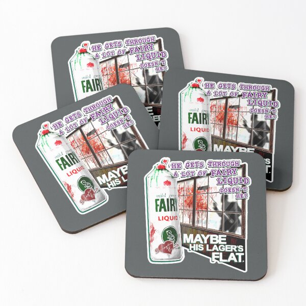 Item preview, JOLLY Gets Through a Lot of FAIRY LIQUID DOESN’T HE? MAYBE HIS LAGER’S FLAT - Ralph Jolly mops up blood - Mr Jolly Lives Next Door Inspired designed and sold by RetroTeeStudio.