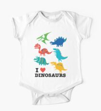 Ich liebe Dinosaurier Kurzärmeliger Einteiler
