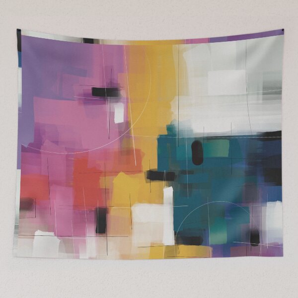 Item preview, Modern Abstract Art Quad Colours designed and sold by LanrivArtStudio.