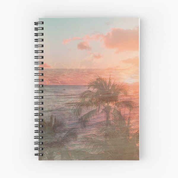 Item preview, orange sunset beach palm tree pattern designed and sold by Beeroclock.