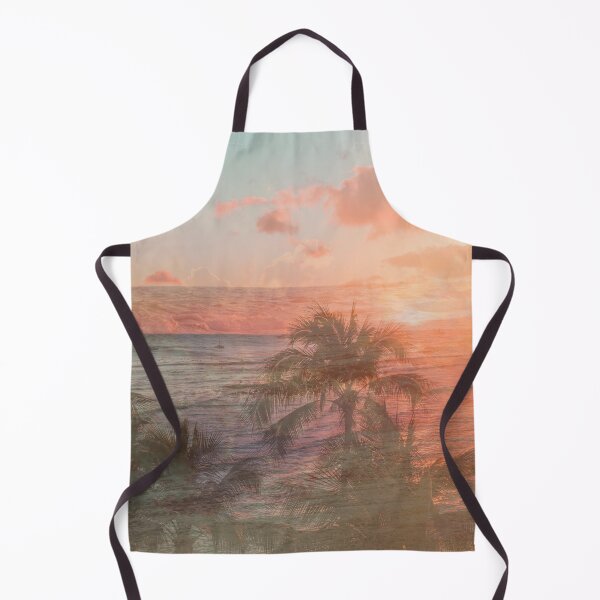 Item preview, orange sunset beach palm tree pattern designed and sold by Beeroclock.