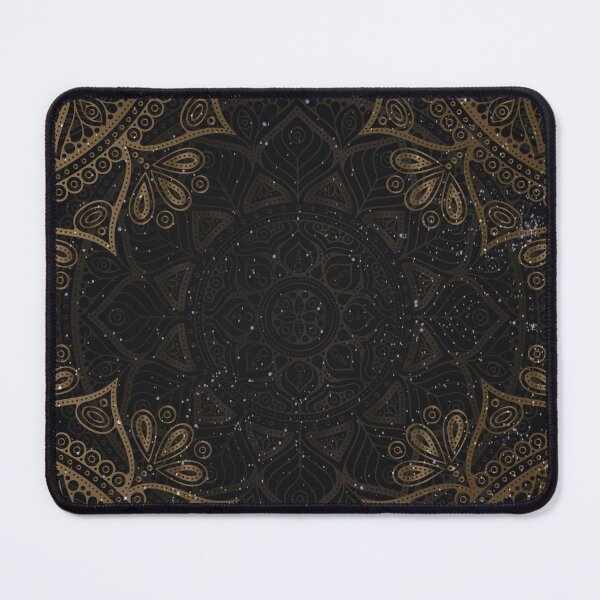 Item preview, gold and black sparkle mandala luxury pattern designed and sold by Beeroclock.