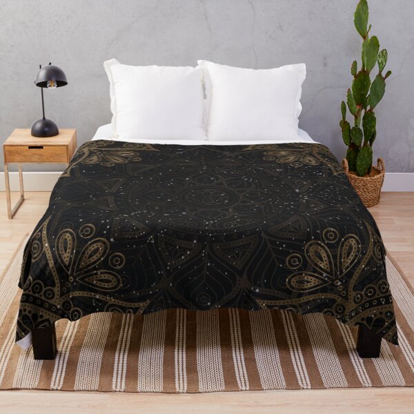 Item preview, gold and black sparkle mandala luxury pattern designed and sold by Beeroclock.