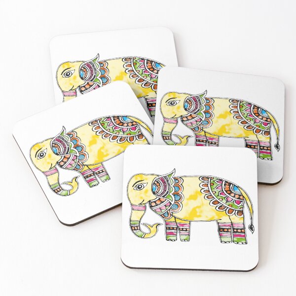 Item preview, Madhubani Painting Elephant - Indian Folk Art - Tribal art designed and sold by ShrutiCreates.