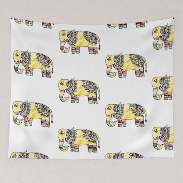 Item preview, Madhubani Painting Elephant - Indian Folk Art - Tribal art designed and sold by ShrutiCreates.
