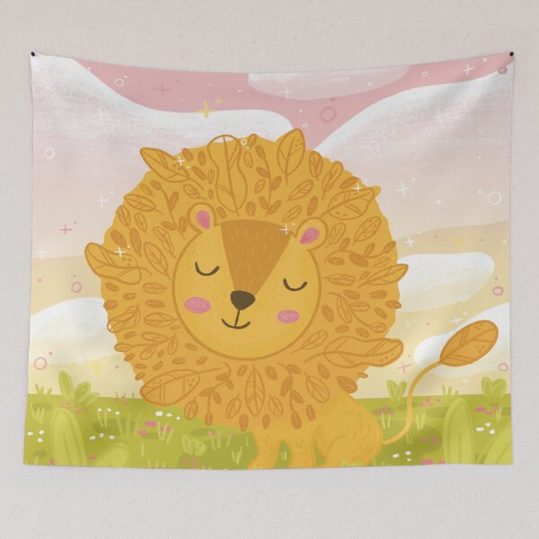 Item preview, Happy Little Lion, Lion Illustrated designed and sold by SleepyLilSloth.