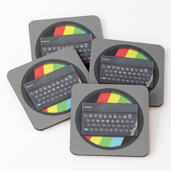 Item preview, I LOVE MY SPECCY - 48k is all I Need  |  Sinclair ZX Spectrum Computer with Striped Background designed and sold by RetroTeeStudio.
