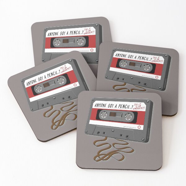 Item preview, ANYONE GOT A PENCIL? (Yes, It Is An Emergency) - Retro Music : Cassette Tape (Grey / Red Stripe) designed and sold by RetroTeeStudio.