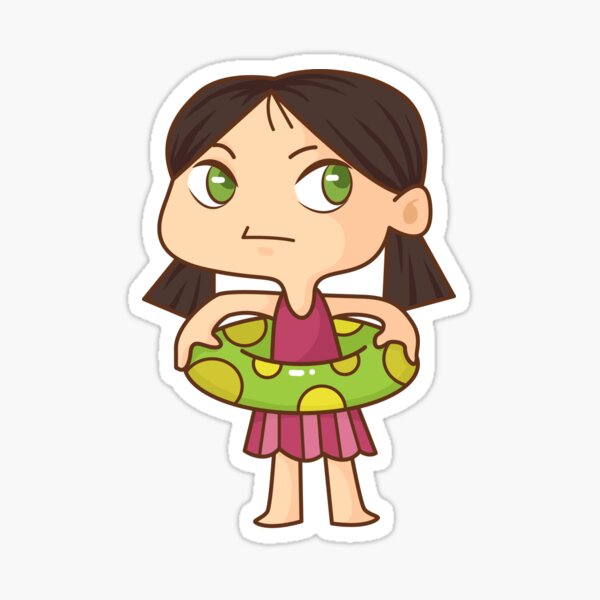 Little Girl with Swim Ring Sticker