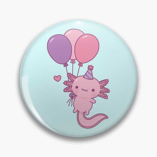 Item preview, Cute Axolotl Holding Party Balloons designed and sold by rustydoodle.