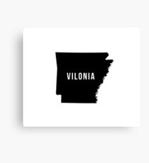Vilonia, Arkansas State Silhouette Canvas Print