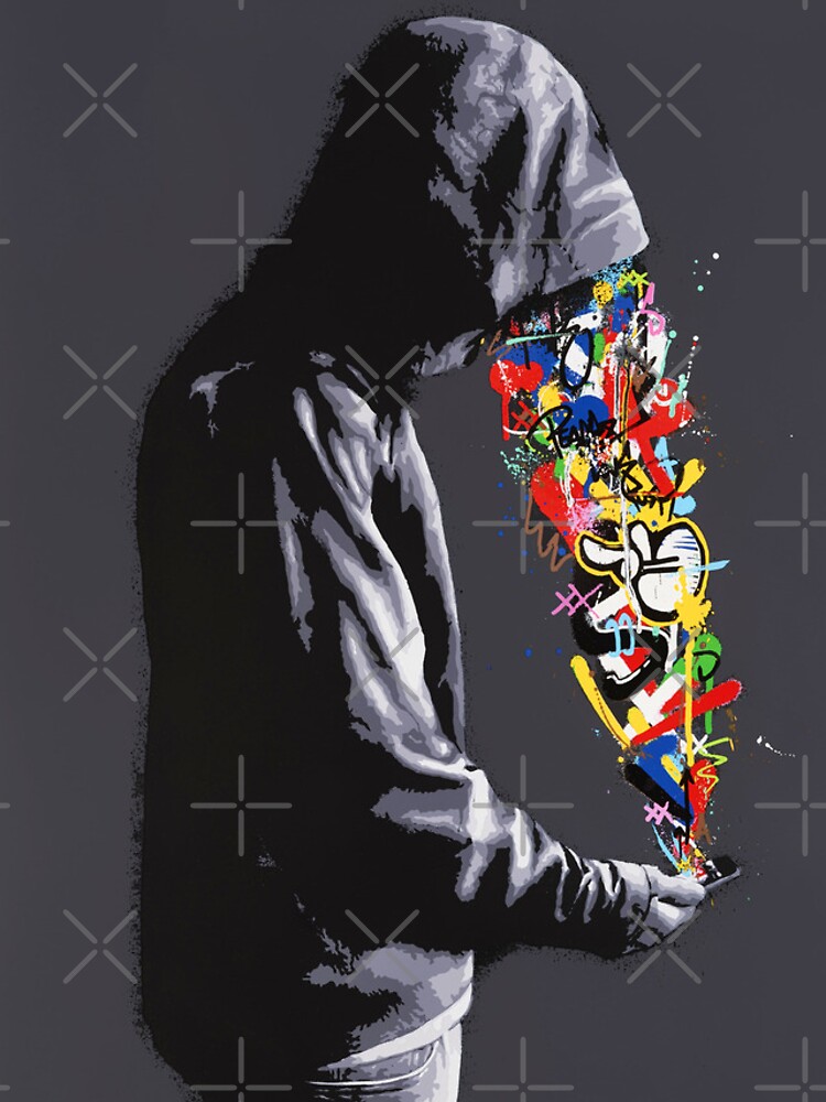 Behind The Curtain - Martin Whatson - Modern Stencil Graffiti Urban Art  Poster for Sale by Teecha