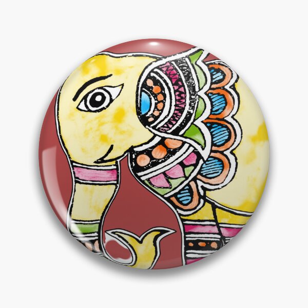 Item preview, Madhubani Painting Elephant - Indian Folk Art - Tribal art designed and sold by ShrutiCreates.