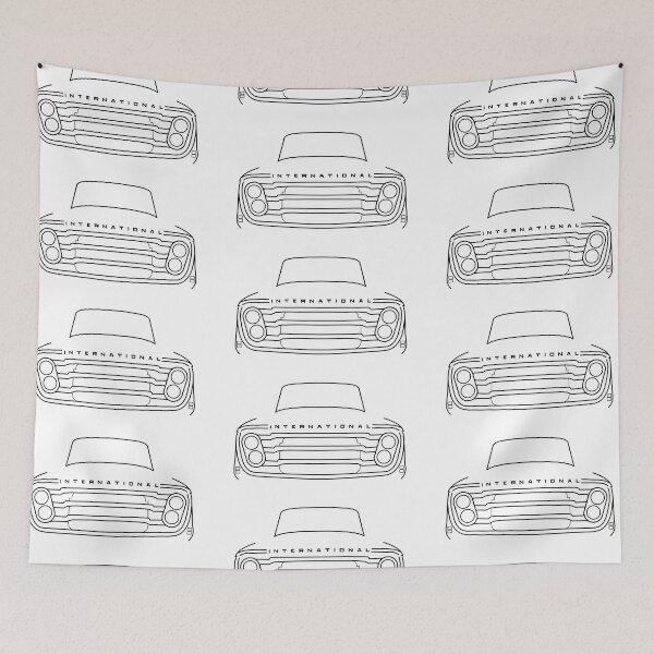 Item preview, International Harvester AB series 1960s classic truck black outline graphic  designed and sold by soitwouldseem.