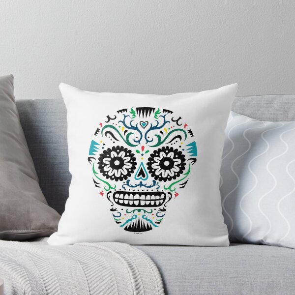 Item preview, Sugar Skull SF multi om white designed and sold by Andi Bird.