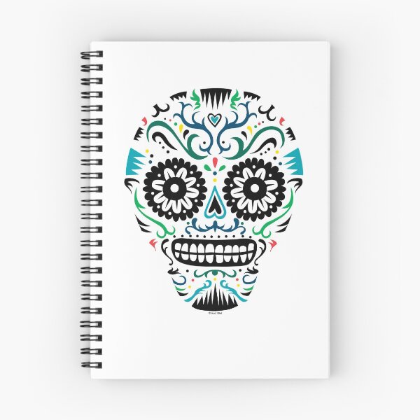 Item preview, Sugar Skull SF multi om white designed and sold by Andi Bird.