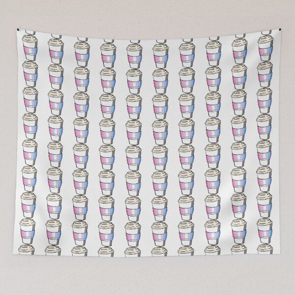Item preview, Bigender Pride Coffee Cup Doodle designed and sold by CJ Vanderbeek.