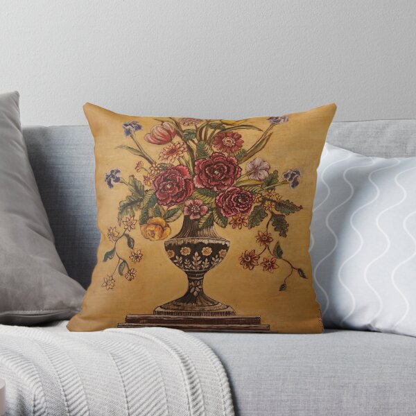 TRIBUTE TO THE PILLAR AND ARCH WALLPAPER ca.1769 Throw Pillow
