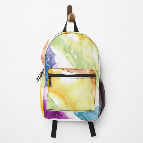 Item preview, Rainbow Stripe Abstract 5322 Modern Alcohol Ink Painting by Herzart designed and sold by herzart.