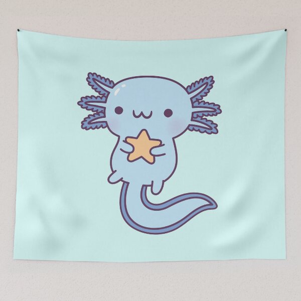 Item preview, Cute Blue Axolotl Hugging Star designed and sold by rustydoodle.
