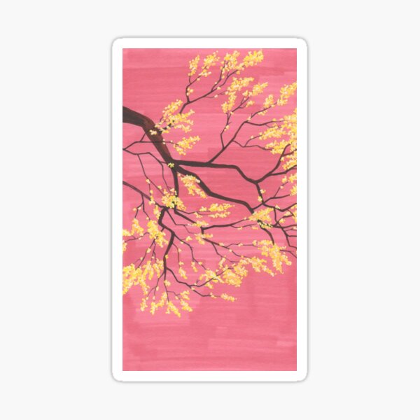 Yellow Spring Blossoms Sticker