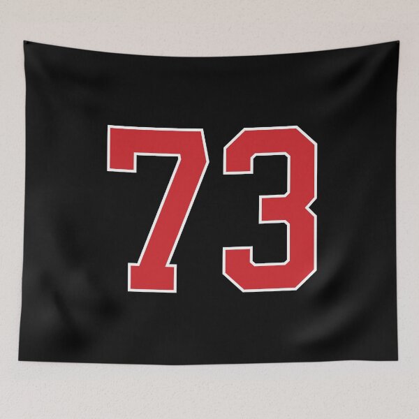 Item preview, Sports Number 73, red black color lucky sport seventy three designed and sold by ArtIsParty.