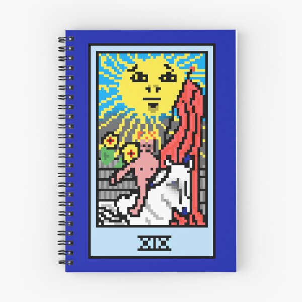 Item preview, Wait, is this pixel art tarot? Blue  - Major Arcana 'The Sun' (Design for T-shirt, stickers and other accessories) designed and sold by Pixel Waite.