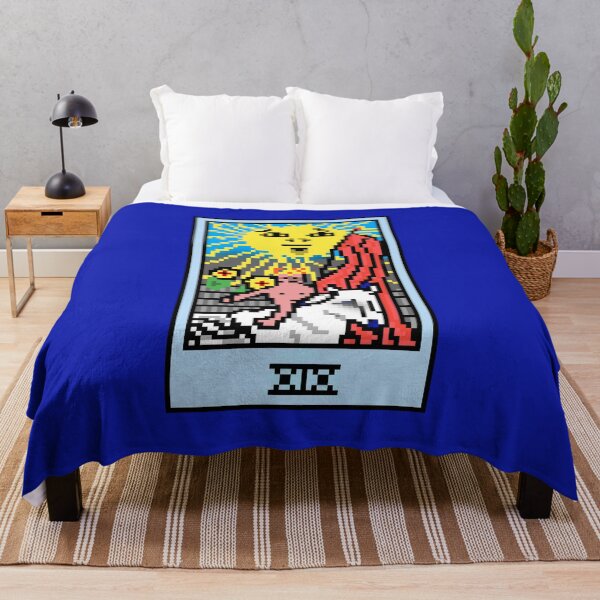Item preview, Wait, is this pixel art tarot? Blue  - Major Arcana 'The Sun' (Design for T-shirt, stickers and other accessories) designed and sold by Pixel Waite.
