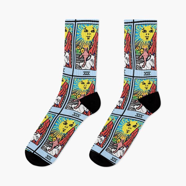 Item preview, Wait, is this pixel art tarot? Blue  - Major Arcana 'The Sun' (Design for T-shirt, stickers and other accessories) designed and sold by Pixel Waite.