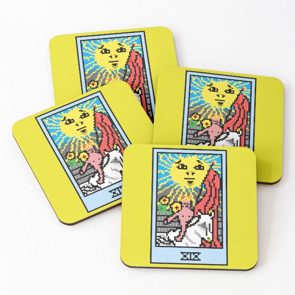 Item preview, Wait, is this pixel art tarot? Yellow - Major Arcana 'The Sun' (Design for T-shirt, stickers and other accessories) designed and sold by Pixel Waite.
