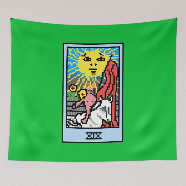 Item preview, Wait, is this pixel art tarot? Green - Major Arcana 'The Sun' (Design for T-shirt, stickers and other accessories) designed and sold by Pixel Waite.