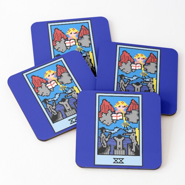 Item preview, Wait, is this pixel art tarot? Blue  - Major Arcana 'Judgement' (Design for T-shirt, stickers and other accessories) designed and sold by Pixel Waite.