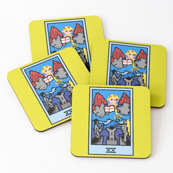 Item preview, Wait, is this pixel art tarot? Yellow - Major Arcana 'Judgement' (Design for T-shirt, stickers and other accessories) designed and sold by Pixel Waite.