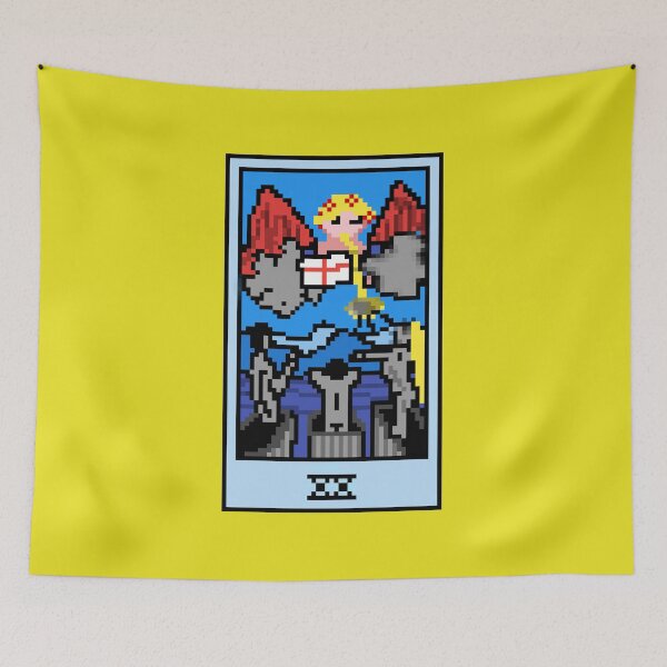 Item preview, Wait, is this pixel art tarot? Yellow - Major Arcana 'Judgement' (Design for T-shirt, stickers and other accessories) designed and sold by Pixel Waite.