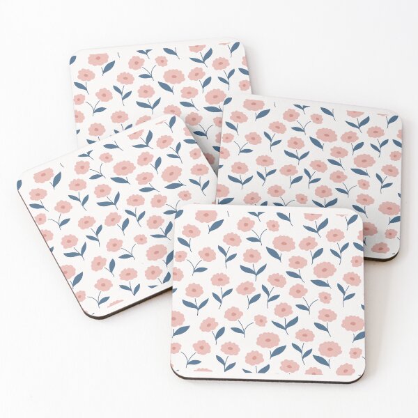 Item preview, Colorful cute Flowers - Pink and blue flowers - Colorful Floral Pattern - White flowers - Spring Essentials designed and sold by NotUrAverageART.