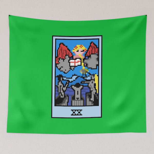 Item preview, Wait, is this pixel art tarot? Green - Major Arcana 'Judgement' (Design for T-shirt, stickers and other accessories) designed and sold by Pixel Waite.