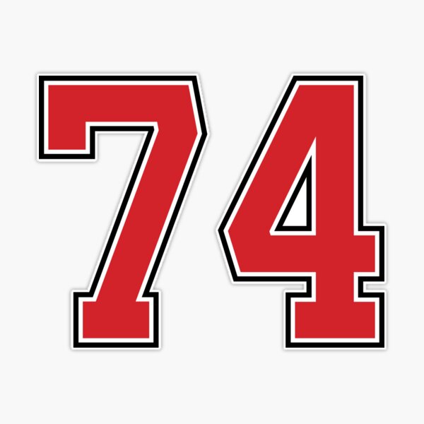 Sports Number 44, red black color lucky sport forty four Sticker for Sale  by ArtIsParty