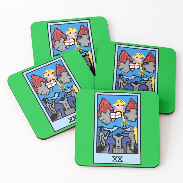 Artikelvorschau, Moment, ist das Pixel-Art-Tarot? Grün – Major Arcana „Judgement“ (Design für T-Shirt, Aufkleber und andere Accessoires) entworfen und verkauft von Pixel Waite.
